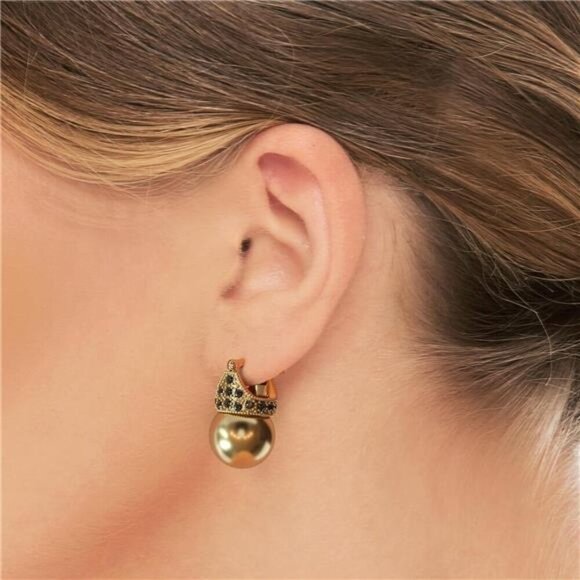 Classic Pearl Earrings | Timeless Golden Tone Elegant Jewelry Gift - Picture 4 of 5